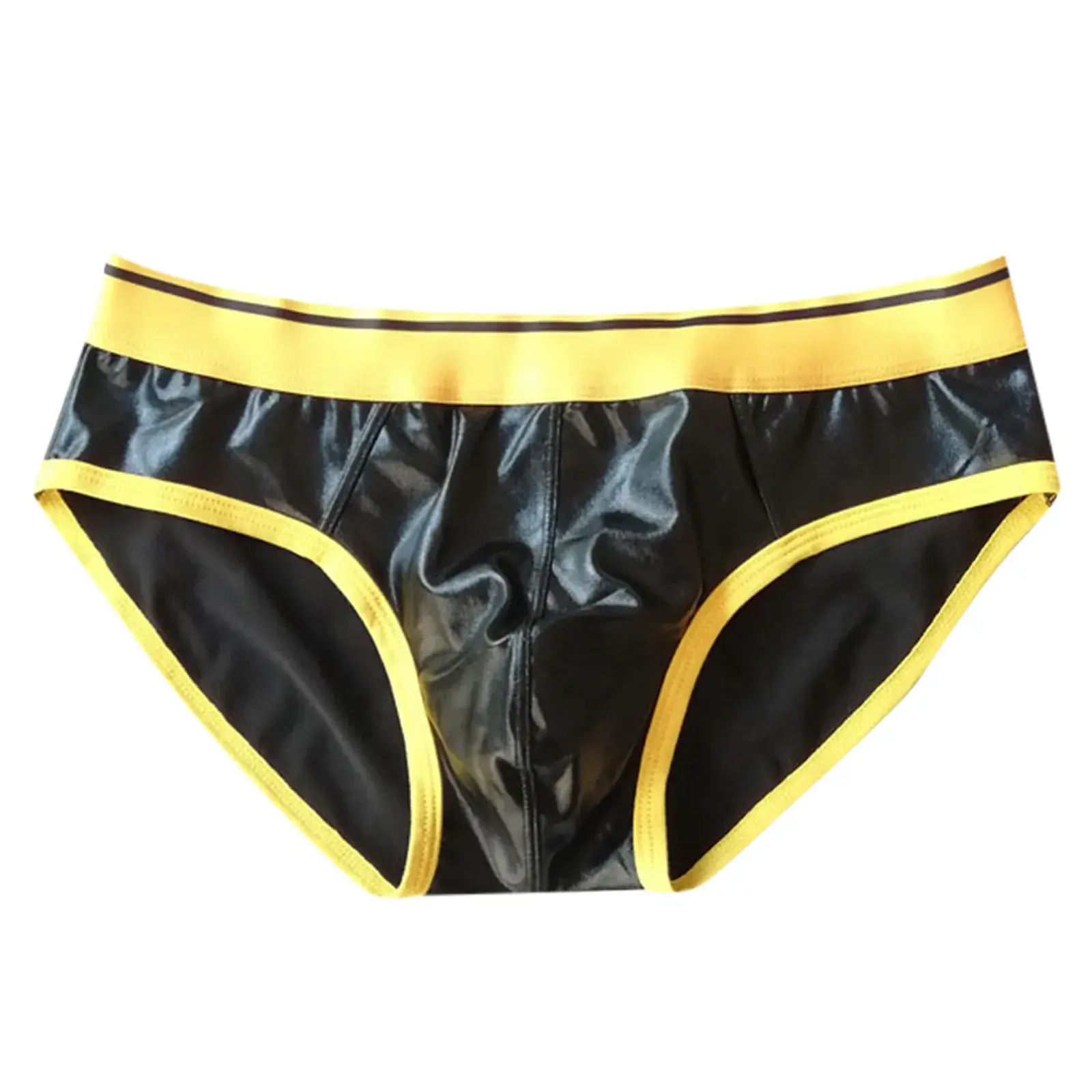 Pantalon Triangle en Faux cuir pour homme, sous-vêtement Sexy réfléchissant doré, serré, élastique, Cool, sous-vêtement japonais pour hommes — image 4