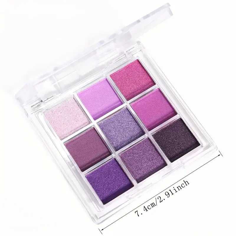 Blossom Purple & Pink Shimmer Eyeshadow Palette - 9 Colors Long-Lasting Waterproof Matte & Shimmer Smoky Eye Makeup Palette — image 6