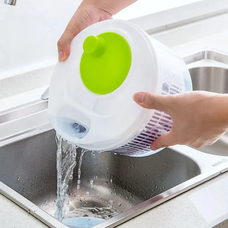 Salad Spinner Lettuce Greens Washer Dryer Drainer Crisper Strainer for Washing Drying Leafy Vegetables Kitchen Tools — image 8