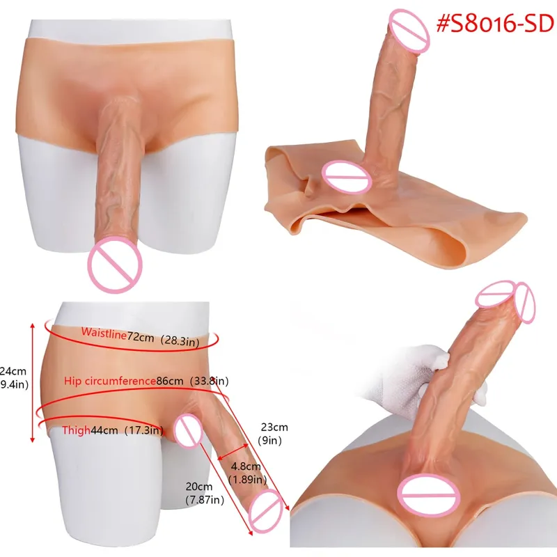 Sort nøgen strop stor realistisk udløsning dildo silikone sprøjtende trusser med simuleret solid penis sexlegetøj til kvinder