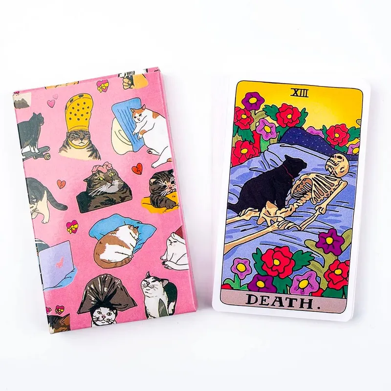 Cat Meme Tarot Deck Funny Witchy Cat Kawaii Uwu 22 Major Arcana - Perfect for Family Gathering Divination Board Game 10.3*6CM — image 4