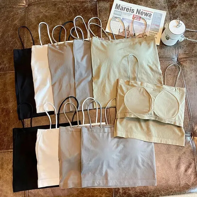 Base Layer Csole Women Summer Inner Wear with Chest Pad One oulder Design Unique Outerwear Beautiful Ba Tube Top — image 5