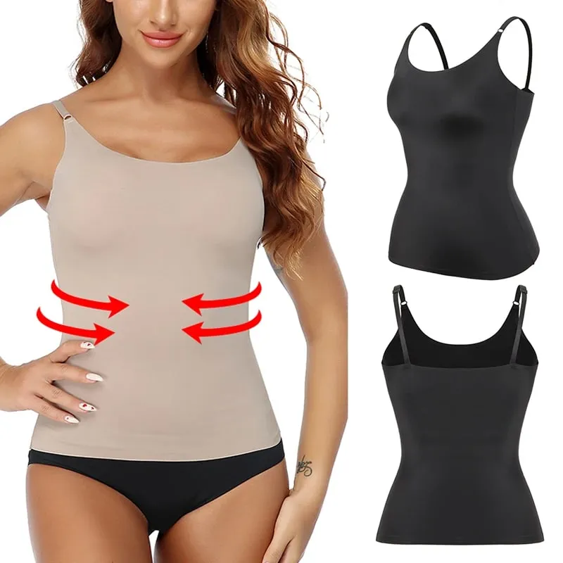 Seamless Shapewear Tank Tops Camisole Women Tummy Control Smooth Compression Vest Nude Black Women Clothing