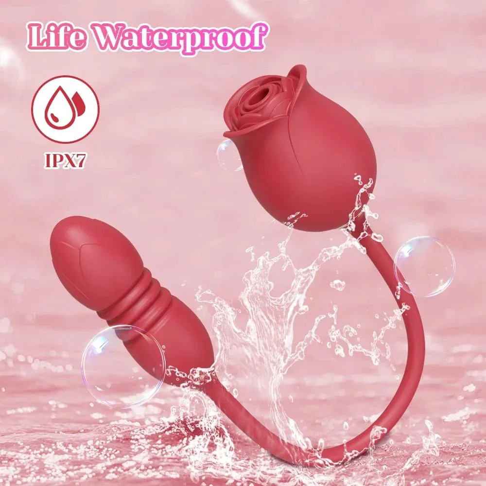 Vibratore per succhiare la rosa per le donne Stimolatore del clitoride del clitoride Punto G Spinta Dildo Vibrante Masturbatore femminile Massaggio Giocattolo del sesso per adulti — image 5