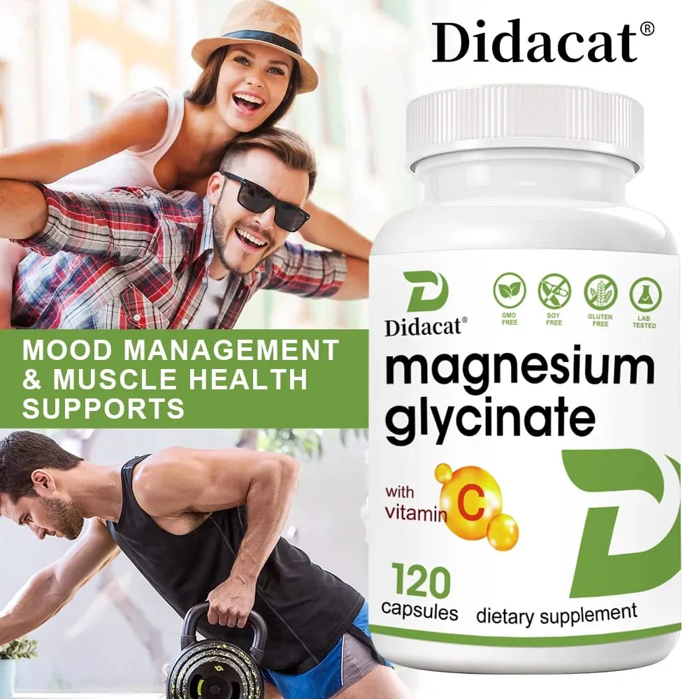 Magnesium Glycinate 1000 Mg 120 Veggie Capsules - Highly Purified Trace Mineral for Muscle Joint Heart and Digestive Health — image 1