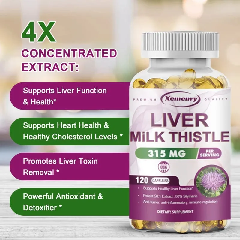 Milk Thistle Liver Capsules 315Mg - Promotes Energy Production Liver Health Digestive Health and Strengthens Immunity — image 6