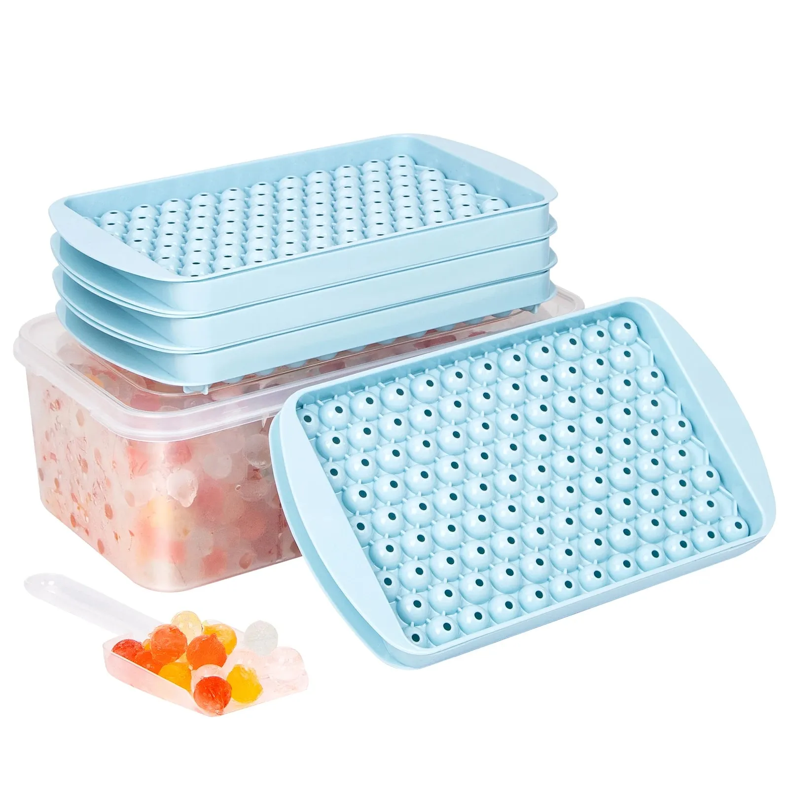 Mini Ice Cube Tray 104 Holes Round Ice Ball Mold Tiny Crushed for Chilling Bar Cocktail Whiskey Drink Coffee Juice Kitchen Tool — image 3
