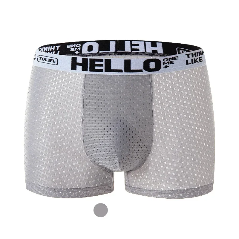 Mens Ice Silk Mesh Underwear Summer Breathable Mesh Cool Boxer Boxer Shorts for Men 45-90KG Anti-bacterial Light Thin Underpants — image 21