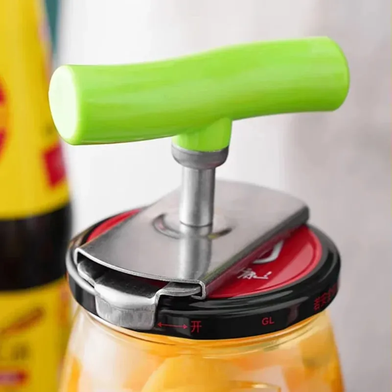 Apriscatole multifunzione con coperchio regolabile in acciaio inossidabile Apriscatole a vite salva-lavoro Gadget da cucina — image 2