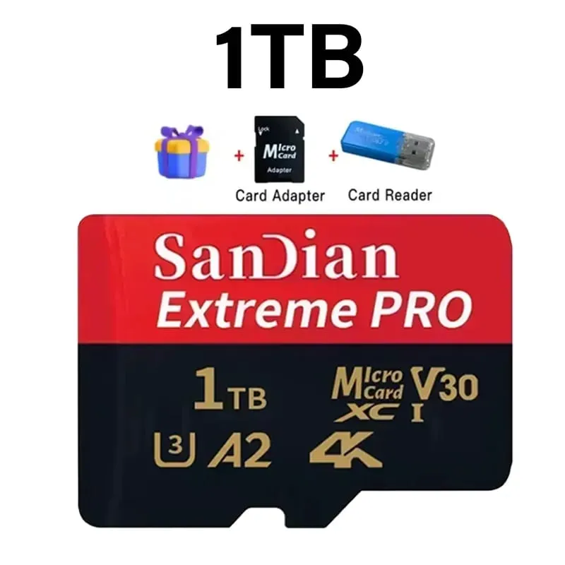 Sınıf 10 U3 V30 Su Geçirmez Bellek SD Kartları USB Adaptörü ile 128 GB 512 GB Telefon Dizüstü Kamera için Yüksek Hızlı Mikro TF/SD Kart — image 10