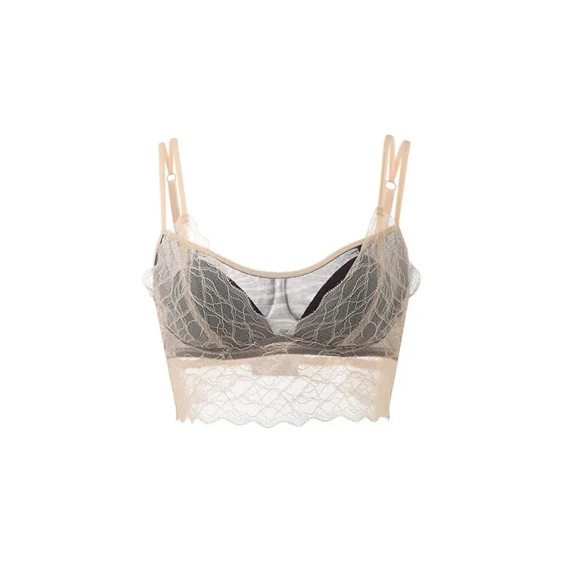 SuyaDream Woman Lace Bra Set Real silk Linings Thin Mold Cup Wire Free Meshes Sheer Underwears 2025 cozy Intimates — image 10
