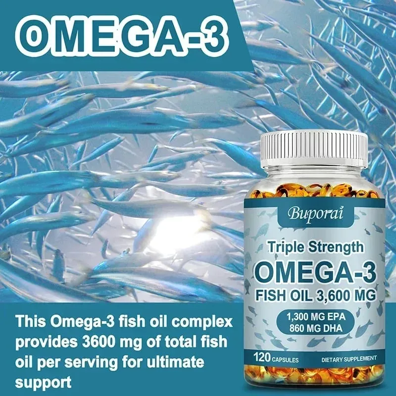Omega 3 Fish Oil - Rich in EPA+DHA Supports Joint Brain and Eye Health Enhances Immune Function and Antioxidant