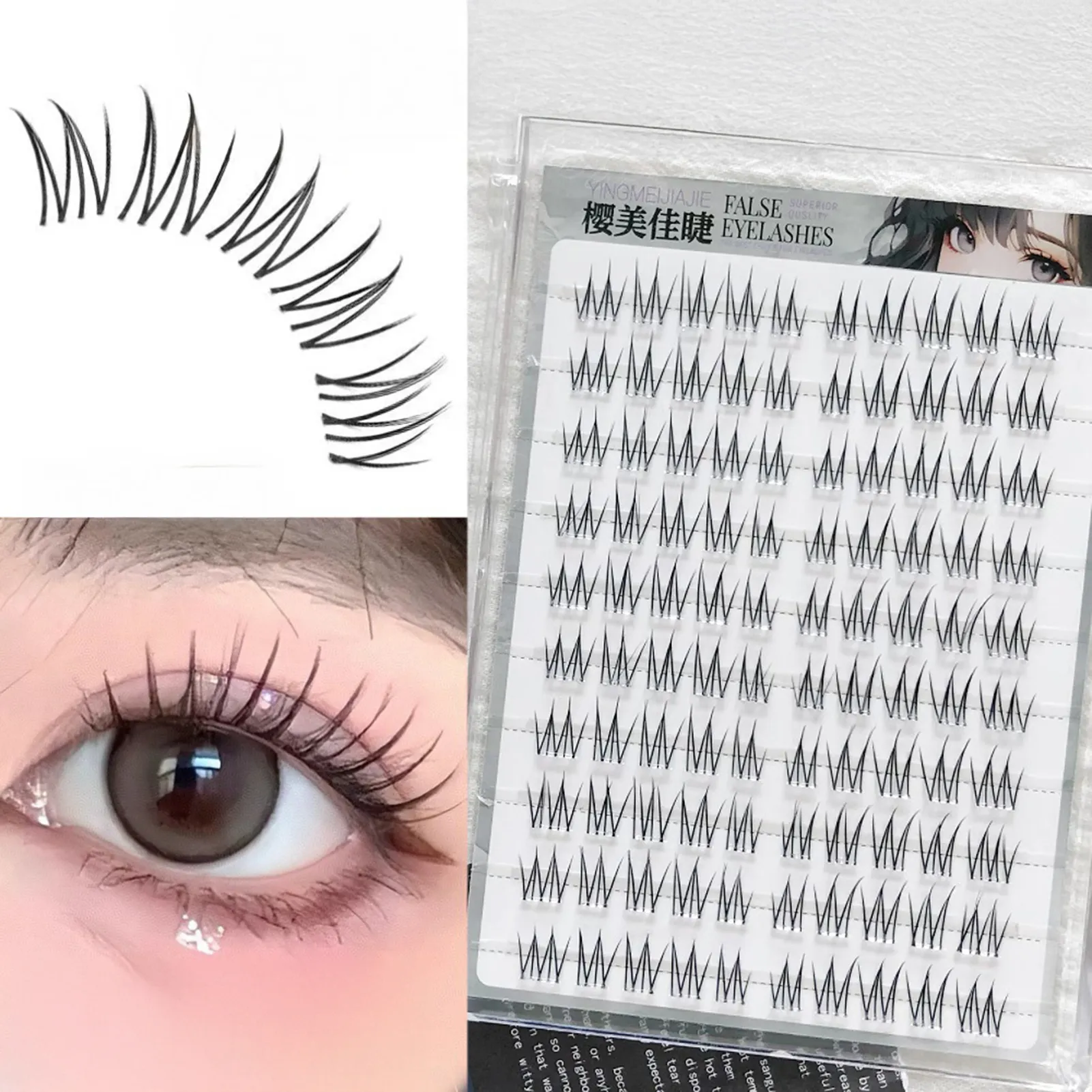 Glue-free Natural Korean False Eyelashes Clusters 6/10/20 Rows Curling Girl Group Eyelash Extension Perfect Daily Eye Makeup — image 2