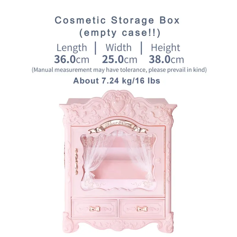 Flower Knows Bunny Garden Makeup Organizer Box Cute Aesthetic Cosmetic Storage Case Large Capacity Vanity Organizer