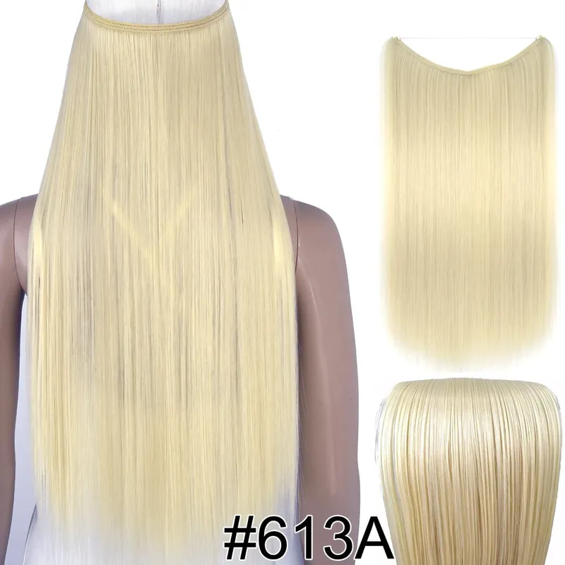 Synthetic Heat Resistant Hair Silky Straight Elasticity Invisible Wire Hair Extensions 8006 — image 35