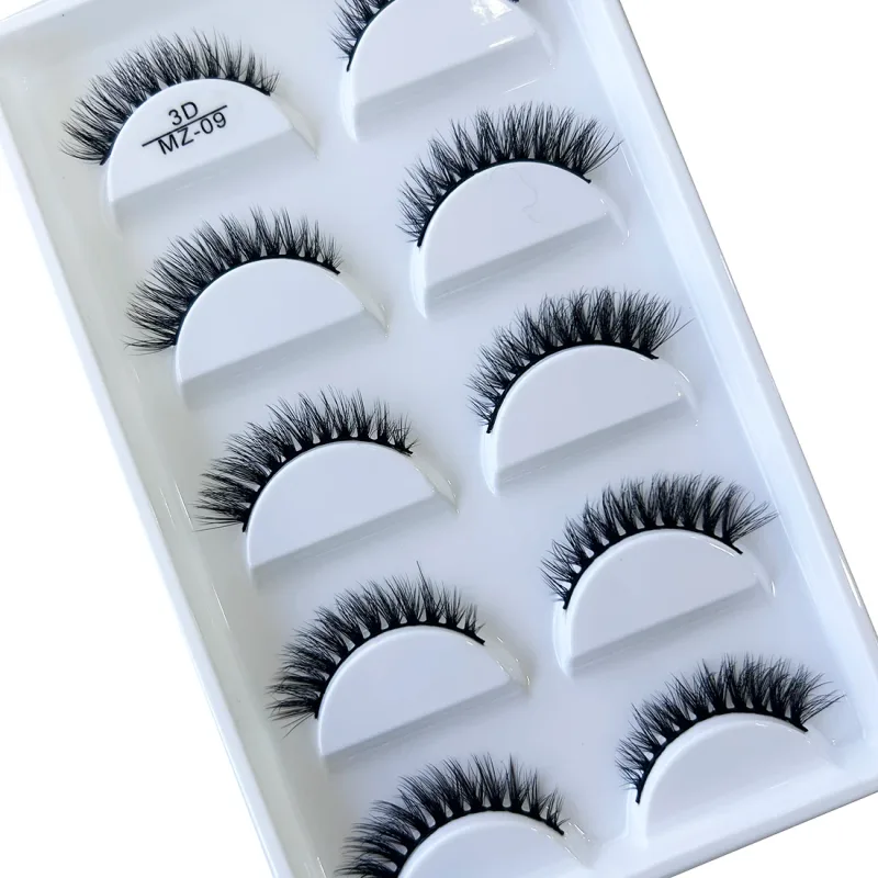 Wholesale 5 Pairs 3D Natural Mink False Eyelashes Makeup Extension Eyelash Fake Eye Lashes Faux Cils Make Up Beauty Cilios — image 4