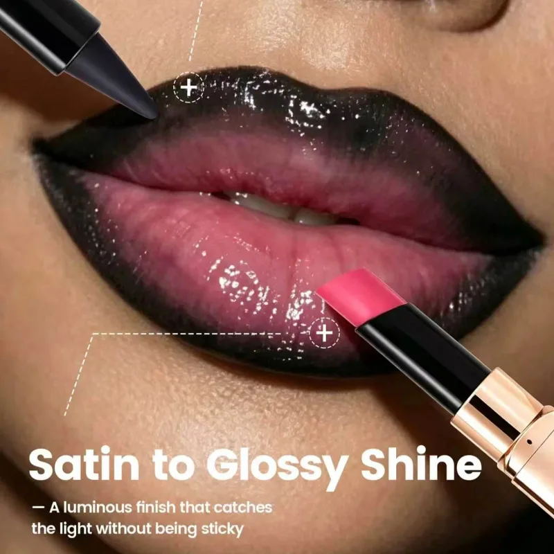 Doppelseitiger 2-in-1-Lipliner-Lippenstift, wasserfest, matt und satiniert, schräge Spitze, feuchtigkeitsspendender Lippenkonturenstift, langlebig — image 5