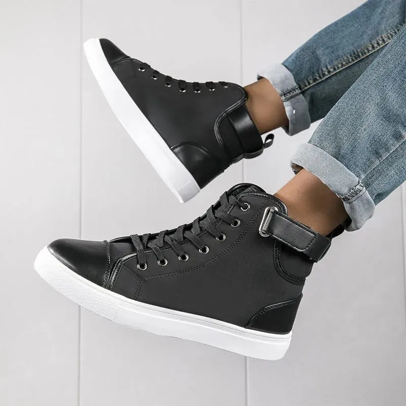 New Men's Casual Sneakers Big Size 48 Comfortable Platform Shoes Trend Lace-up Vulcanized Shoes Black Flats Sneakers Zapatillas — image 1