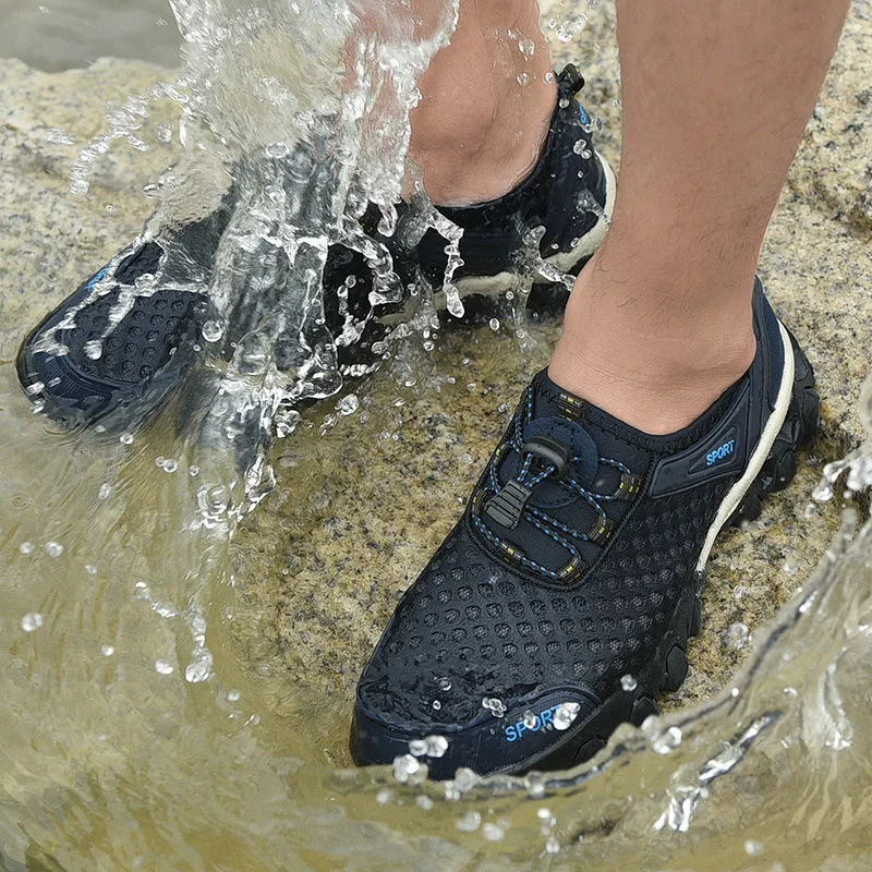 Men's mesh breathable hiking shoes summer non slip soft sole sports shoes outdoor wear-resistant shock-absorbing running shoes — image 2