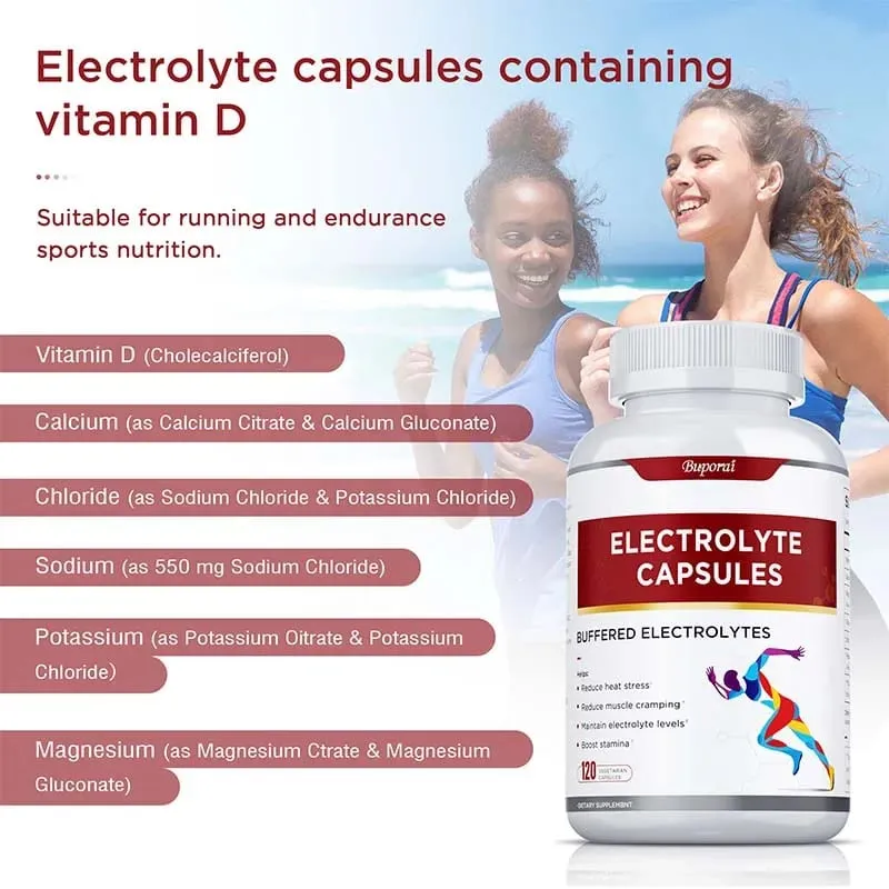 Electrolyte Capsules - Supports Electrolyte Balance Relieves Stress Supplements Sports Nutrition Improves Endurance Non-GMO — image 7