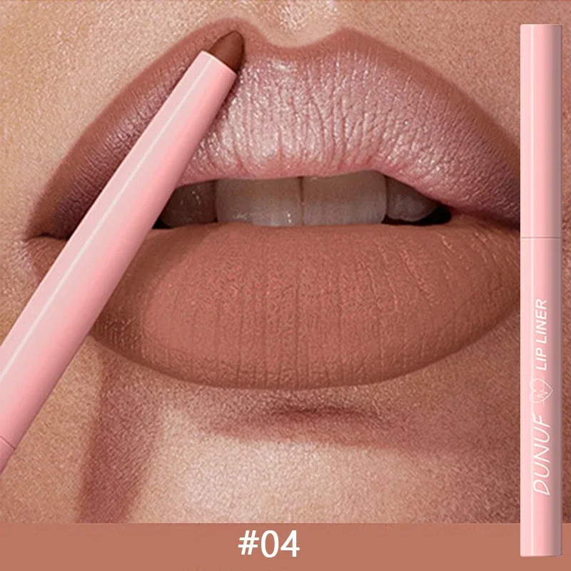 12 Colors Matte Red Brown Lipliner Pencil Waterproof Non-stick Cup Slim Lipstick Make Up Nude Pink Lip Liner Outline Lip Contour