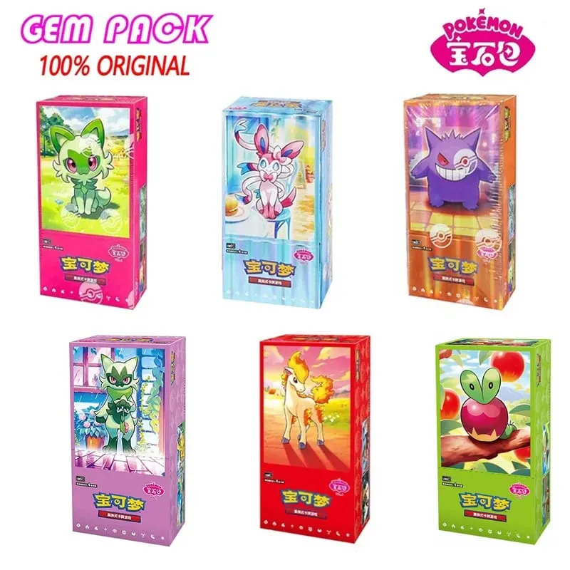 Original Pokemon GemPack Cards Vol.5 Vol.3 Vol.2 Vol.1 Trading PTCG Bag Gem Box Deck Sprigatito Eevee Pikachu Gengar Card Gift — image 1