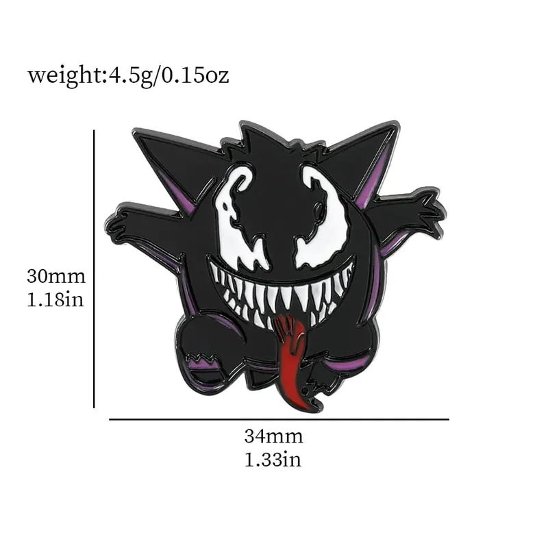 Gengar Cartoon Brooches Anime Enamel Lapel Pins for Backpack Accessories Fans Collection Brooches Gifts — image 13