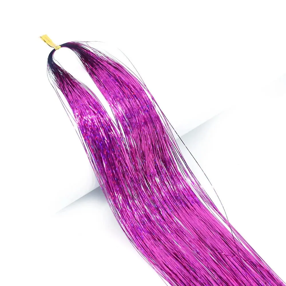 Colourful Shiny Threads Glitter Hair Tinsel Kit Gold Silk HairGlitter String Extensions Accessories For Women Headdress — image 20