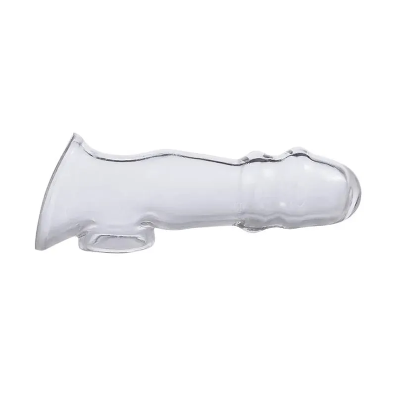 Clear Soft Realistic Penis Sleeve Firmly Cock Enlargement Extender Sheath Reusable Condom Male Dildo Enhancer Erotic Sex Product