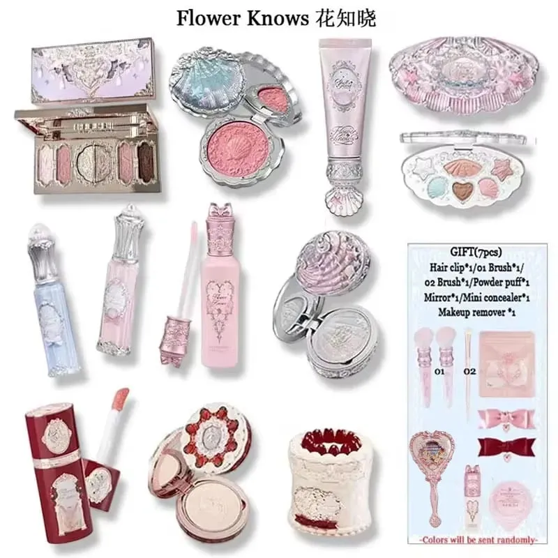 Flower Knows 4/5 pcs All In Makeup Set Pearl Eyeshadow Palette Lipmud Lip Gloss Blush Concealer Primer Lotion Tool Cosmetic Kit — image 2