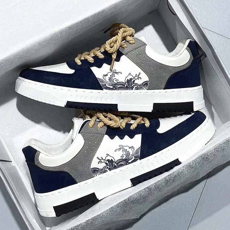 Men's Casual Leather Sneakers Waterproof Vulcanized Shoes Men 2023 Comforthable Spring Sneakers Men Casual Shoes Plus Size 39-44 — image 8