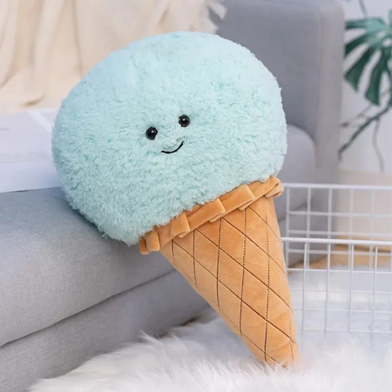 46cm Cute Cartoon Ice cream Plush Toy Stuffed Food Snack Pillow Cushion Cone Kids Toys Kawaii Room Decor Birthday Gift for Kids — image 14
