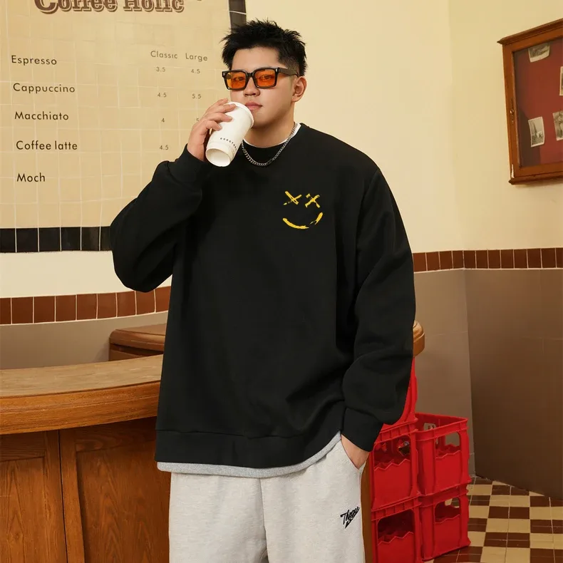 Plus Size Men Cotton Sweatshirts Pullovers 110-180kg 5XL 6XL 7XL Autumn Winter Long Sleeve Printed Tops Big Size Men Clothing — image 2