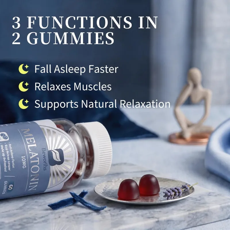 B BEWORTHS Blueberry Melatonin 10mg Gummies Sleeping Creative for Sleep Sleeping Pills Melatonin for Sleep Relaxing For Adult