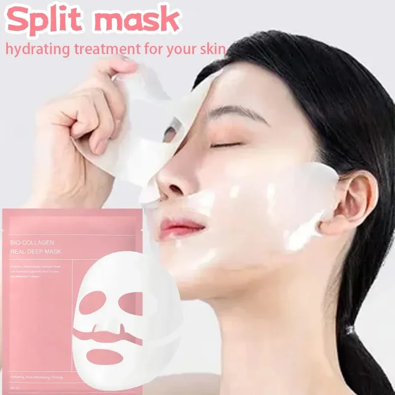 Split Collagen Mask Moisturizing Refreshing Brightening Skin Care Oil Control Tender Deep Hydrating Facial Masks Korean Makeup — image 5
