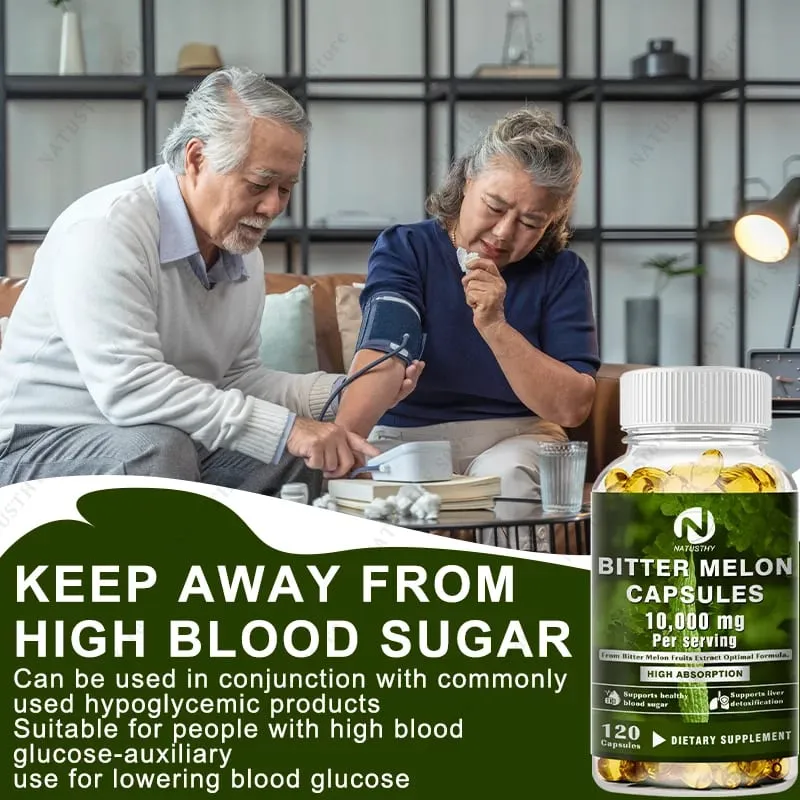 [25:1 Potent Extract] Bitter Melon Capsules – 120 Veggie Caps (10 000mg Equivalent) | Blood Sugar Support Gluten-Free Non-GMO