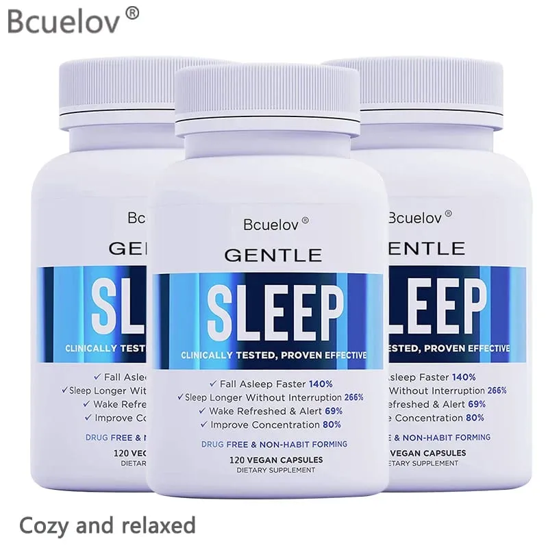 Bcuelov Natural Sleep Supplement - Helps Fall Asleep Faster and Relieves Stress — image 1