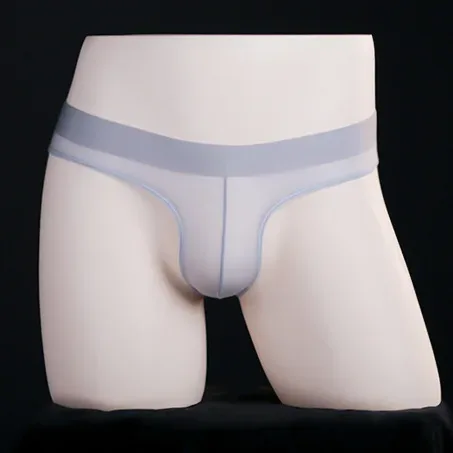 Ice Silk Briefs Men Oil Shiny Underwear Ultra Thin Traceless Underpants Transparent Smooth Bulge Pouch Panties Elastic Knicker — image 9