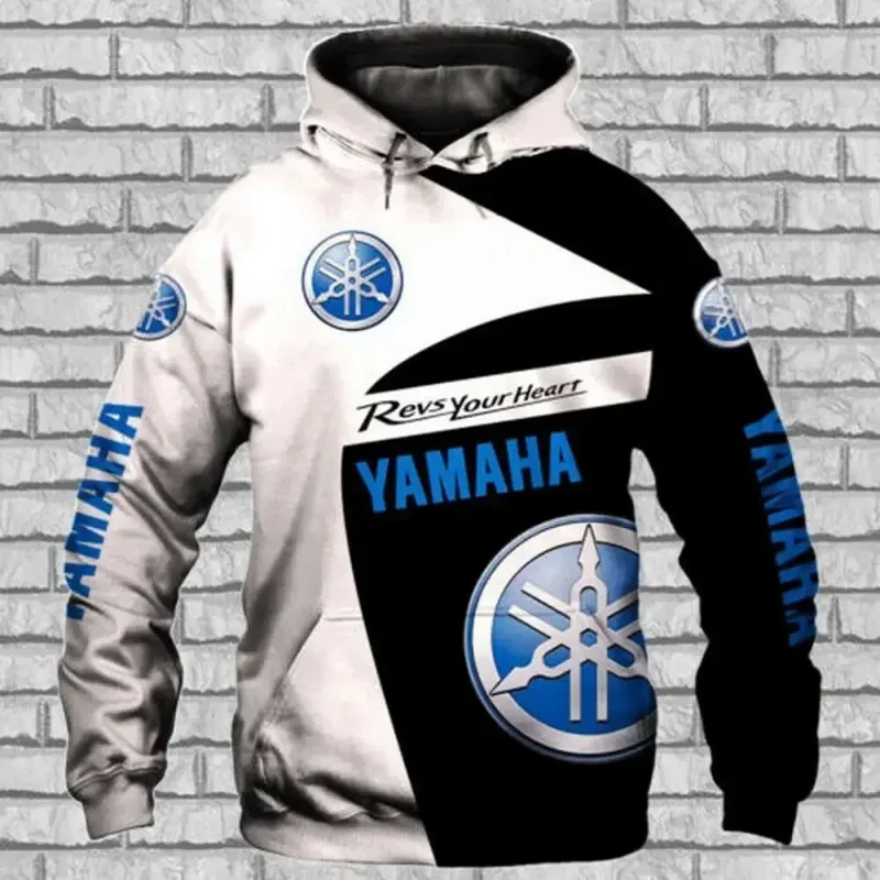 Ang Yamaha men's 3D printed motorcycle hooded pullover shirt na angkop para sa pagsusuot sa kalye at pagsakay sa motorsiklo — image 3