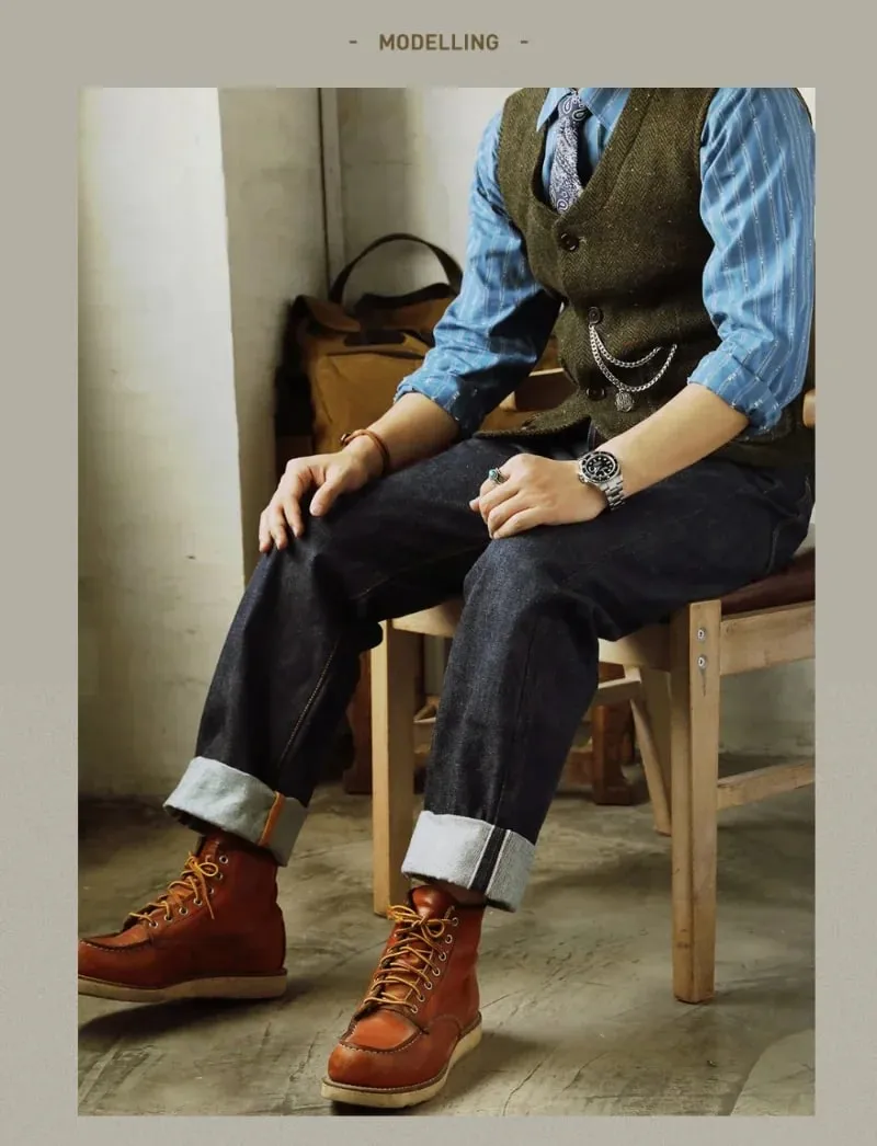 Red Tornado 55501 Relaxed Straight Fit Men's Jeans Raw Selvedge Denim Pants Amekaji — image 9