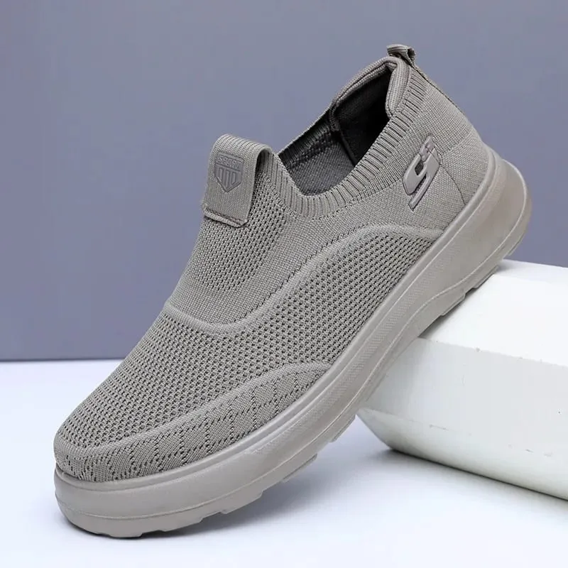 Atmungsaktive Mesh-Sneaker für Herren, leichtes Strickobermaterial, bequeme, weiche Sohle, rutschfeste, lässige Wanderschuhe, modisch, vielseitig — image 2