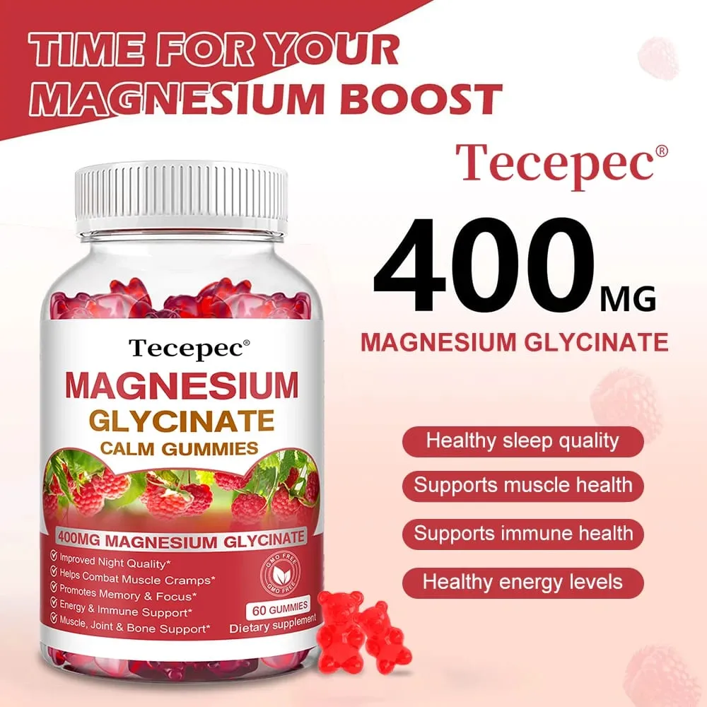 Magnesium Glycinate Gummies - Tillskott för vuxna som hjälper avslappning främjar hjärthälsa och stöder benmärgs- och ledhälsa — image 3