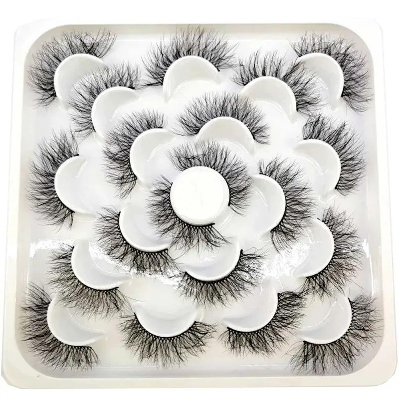 NEW 10 pairs Handmade 3d mink lashes short False Eyelashes Cross Messy Dense Natural Eye Lashes Stage Makeup False Eyelashes — image 15