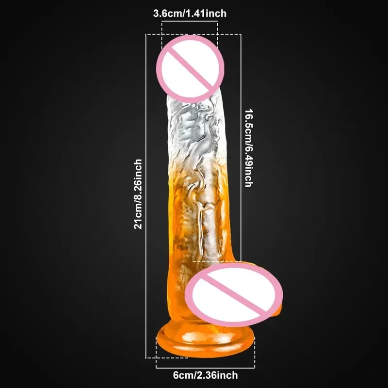Jelly Dildo 4 Sizes Transparent Soft Realistic Penis Fake Dick Butt Plug for Woman Men Gay Sex Toys Female Vagina Anal Sex Toys — image 16