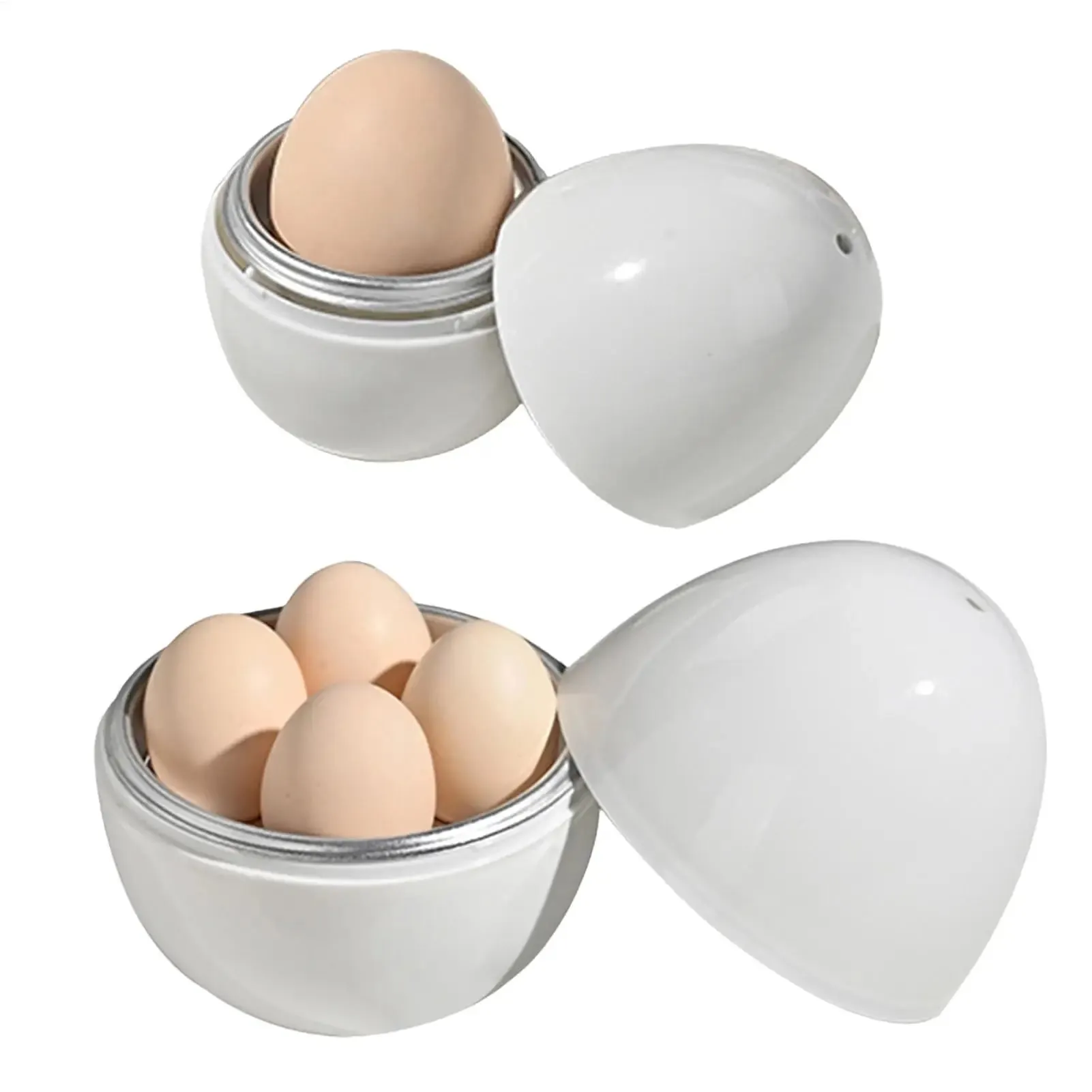 Pengukus Telur Microwave Pemburu Telur Rebus dengan Tutup Pengukus Telur untuk Telur Rebus Keras Lembut Peralatan Dapur untuk Merebus Telur Cepat — image 2
