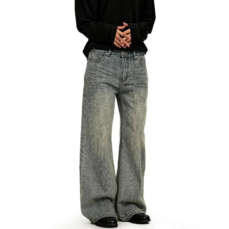 Amerikaanse retro minimalistische versleten gewassen jeans voor heren Effen volledige lengte Causale broek met rechte pijpen 2026 Lentenieuws 9X1974 — image 5