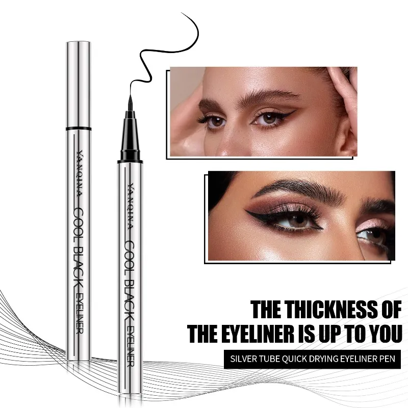 Quick-Drying Liquid Eyeliner Waterproof Smudge-Proof Long-Lasting Black Brown Tamang-tama para sa mga Nagsisimula Liquid Eye Liner Pen — image 3