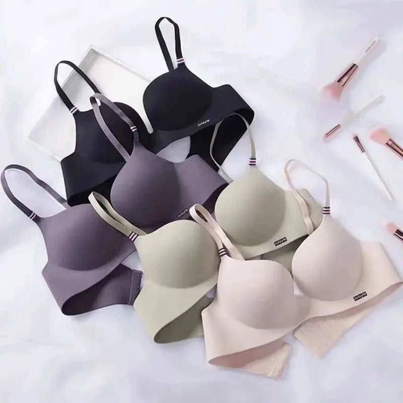 Wireless Ice Silk Bra Set Women Push Up Bra Beautiful Back Sexy Bra Underwear Comfortable Seamless Lingerie Panty Set — image 2