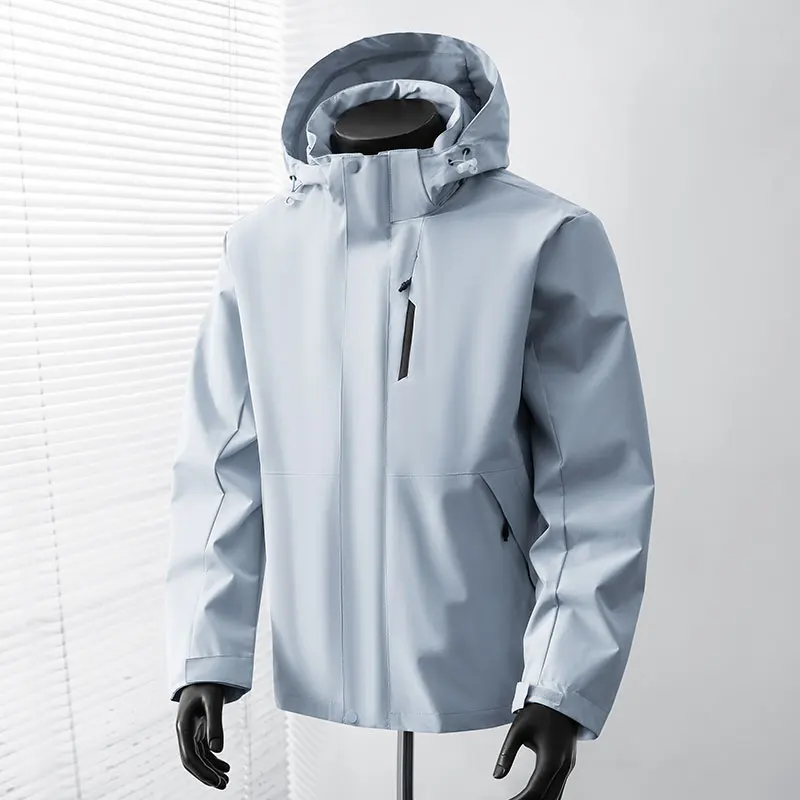 2026 Spring Outdoor Waterproof Jacket Men Hooded Windbreaker Rain Coat Breathable Fishing Camping Tactical Jackets Male Clothing