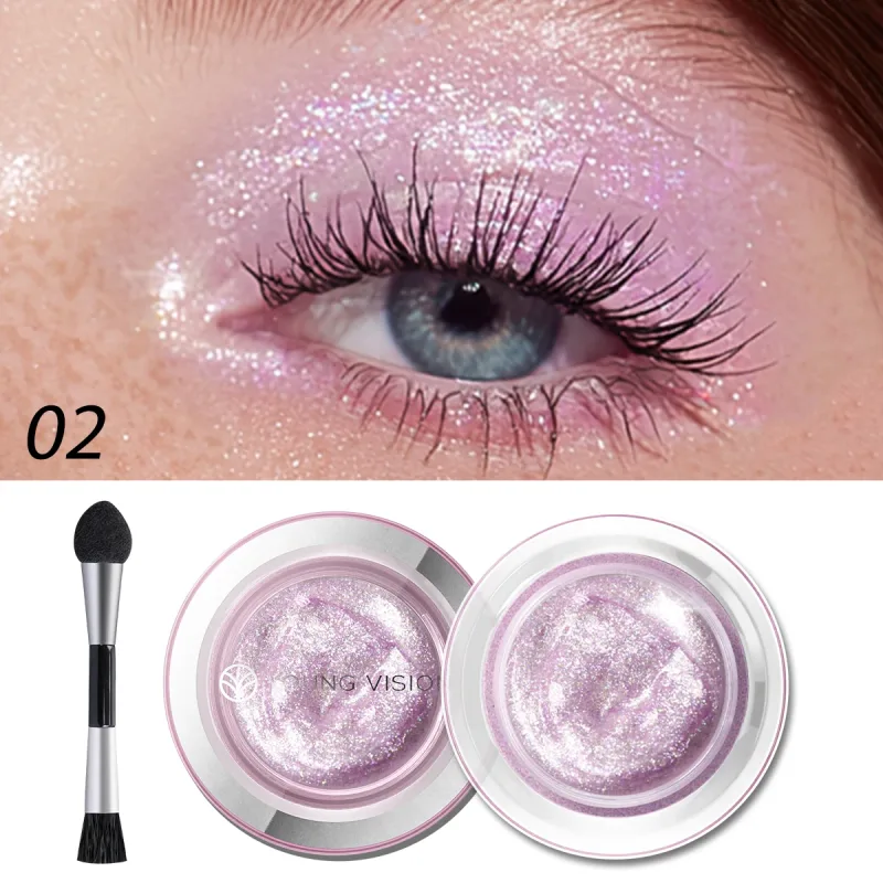 1 st Highlighter Flytande ögonskugga Vattenfast Icke-fet Långvarig Highlight & Smoky Eye Shadow med makeupborste — image 3